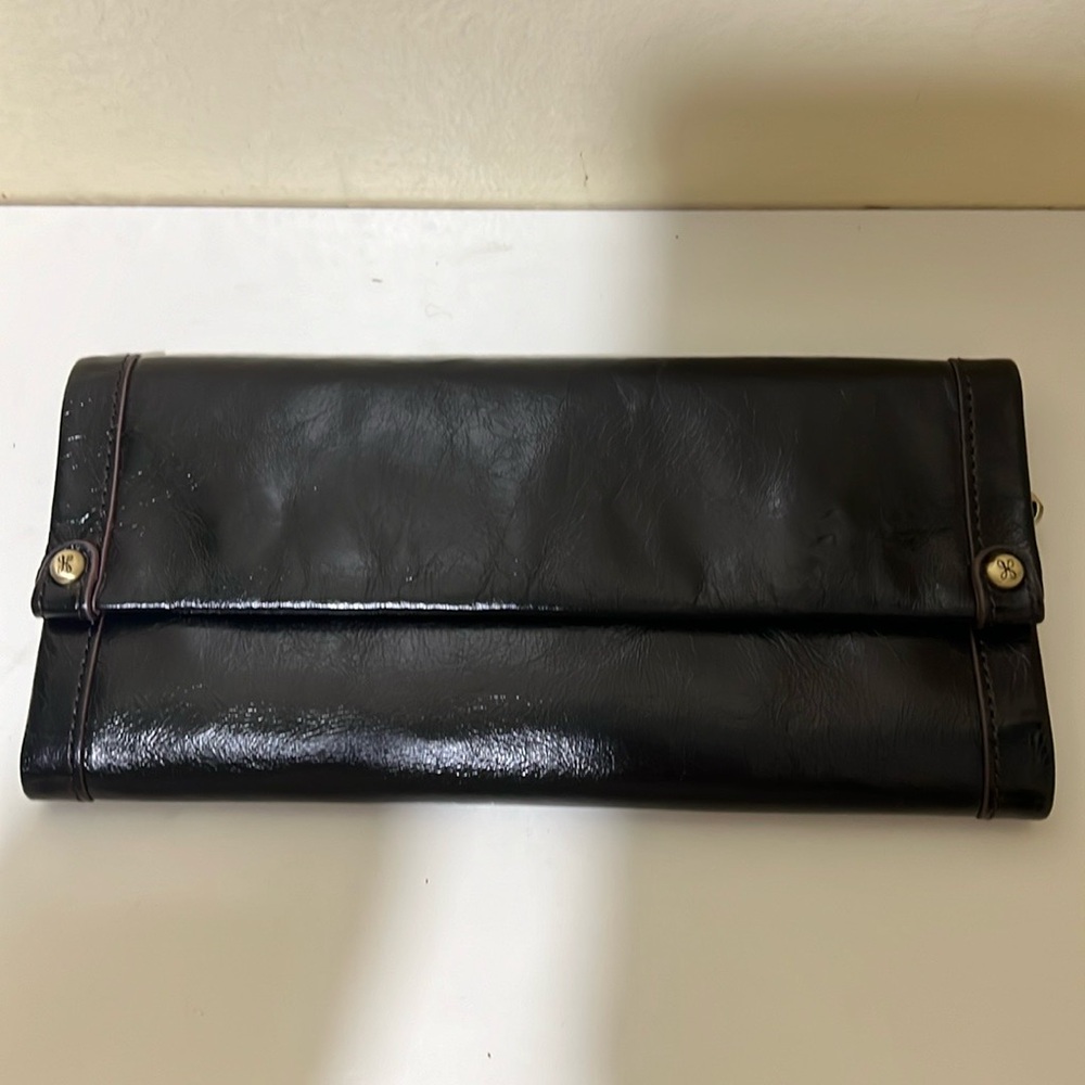 Hobo Black Leather Tri-Fold Wallet - Picture 1 of 10